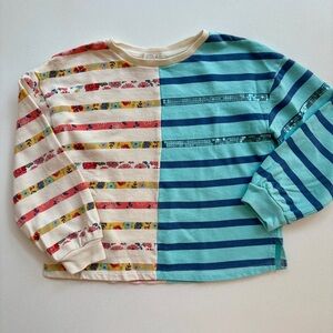 Peek Blue and Cream Striped Sweatshirt